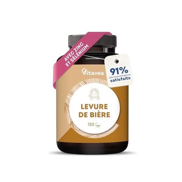 Levure de Bière 1100 mg – Efficacité Prouvée Sur les Cheveux – Pousse Cheveux, Ongles, Peau - Avec Zinc, Sélénium, Vitamines 