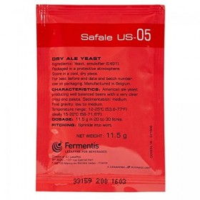 Fermentis Safale U.S.-05 11, 5 g haut-fermenté Levure de bière Levure sèche