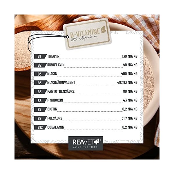 Poudre de levure de bière ReaVET pour Chiens et Chats 1,5 kg - levure de bière Pure moulue Contre la Chute des Poils et Les t