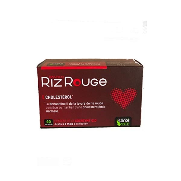 SANTE VERTE LEVURE DE RIZ ROUGE + formule renforcee 60cps - Lot de 2 Boites de 60 Comprimés