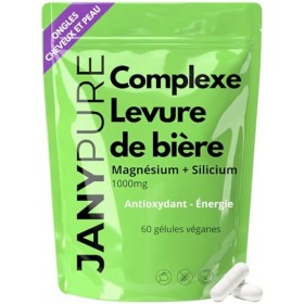 Complexe Levure de Bière Cheveux 1000mg + Magnésium Silicium Vitamine B - Complément Alimentaire Pousse Cheveux Anti Chute - 