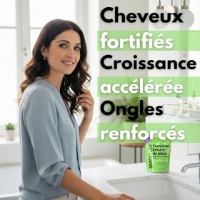 Complexe Levure de Bière Cheveux 1000mg + Magnésium Silicium Vitamine B - Complément Alimentaire Pousse Cheveux Anti Chute - 