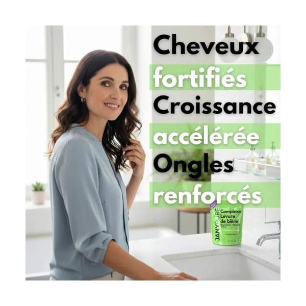 Complexe Levure de Bière Cheveux 1000mg + Magnésium Silicium Vitamine B - Complément Alimentaire Pousse Cheveux Anti Chute - 