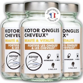 Lot de 3 ONGLES CHEVEUX | Beauté, Pousse, Croissance et Fortification | Complément Naturel | Biotine + Zinc + Germe de Blé + 