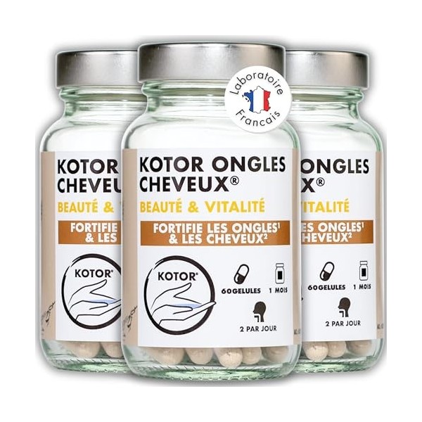 Lot de 3 ONGLES CHEVEUX | Beauté, Pousse, Croissance et Fortification | Complément Naturel | Biotine + Zinc + Germe de Blé + 
