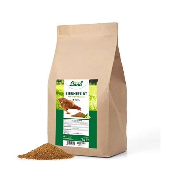 HÜHNER Land levure de bière BT pour volaille 1kg I Complément Alimentaire levure de bière Poulets, cailles et Autres volaille