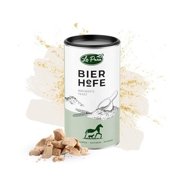 LaPura Levure de bière pour chien, chat et cheval – Contre la perte de cheveux, les pellicules, les démangeaisons et la peau 