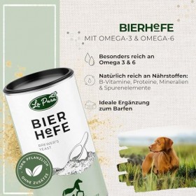 LaPura Levure de bière pour chien, chat et cheval – Contre la perte de cheveux, les pellicules, les démangeaisons et la peau 