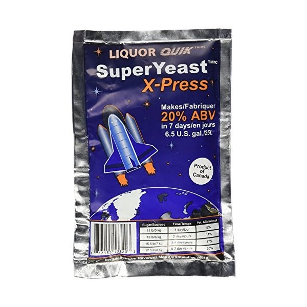 Home Brew Ohio Liquor Quik Super Levure X-Press Rend 6.5 U.S. Gal./25L 