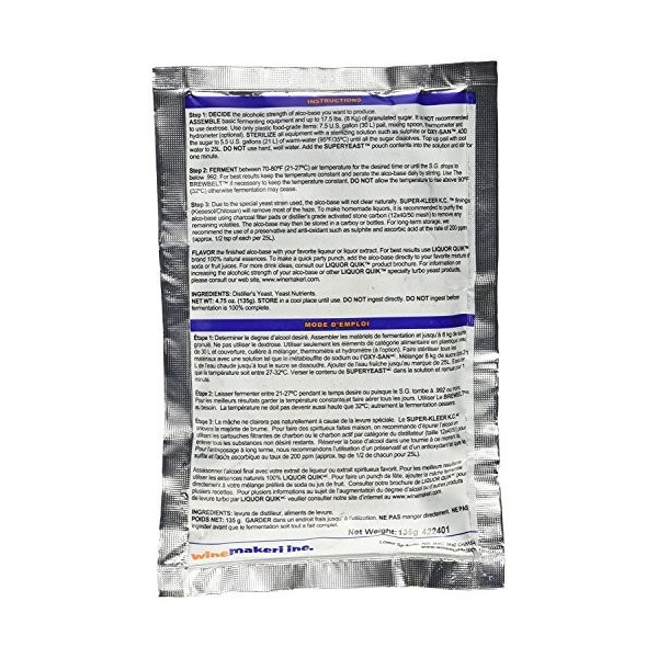 Home Brew Ohio Liquor Quik Super Levure X-Press Rend 6.5 U.S. Gal./25L 
