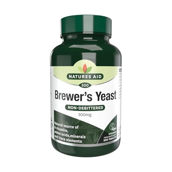 Natures Aid Levure de Bière 300 mg – Source naturelle de vitamines B, acides aminés et minéraux – Favorise la santé énergétiq...