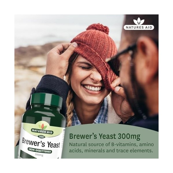 Natures Aid Levure de Bière 300 mg – Source naturelle de vitamines B, acides aminés et minéraux – Favorise la santé énergétiq...