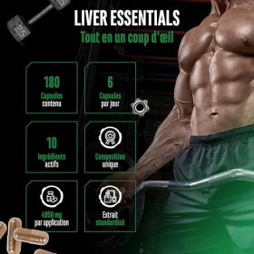 Liver Essentials 180 capsules complexe foie hautement dosé avec chardon marie choline NAC artichaut pissenlit schizandra ging