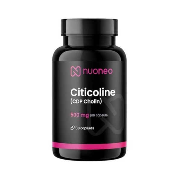 Citicoline CDP-choline 60 gélules de 500mg, haute biodisponibilité, pas dadditifs, 500 mg complets de citicolin/CDP Cholin p