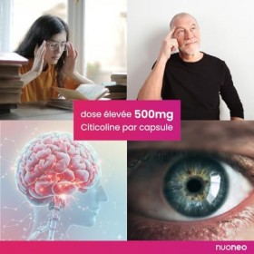 Citicoline CDP-choline 60 gélules de 500mg, haute biodisponibilité, pas dadditifs, 500 mg complets de citicolin/CDP Cholin p