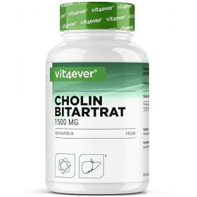 Gélules de choline – 365 gélules avec 1500 mg de bitartrate de choline par dose quotidienne – plus de 6 mois de réserve – foi
