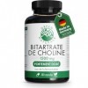 Green Naturals® Choline Bitartrate – Hautement dosées: 1.500 mg de bitartrate de choline issu dune fermentation naturelle – 