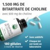 Green Naturals® Choline Bitartrate – Hautement dosées: 1.500 mg de bitartrate de choline issu dune fermentation naturelle – 