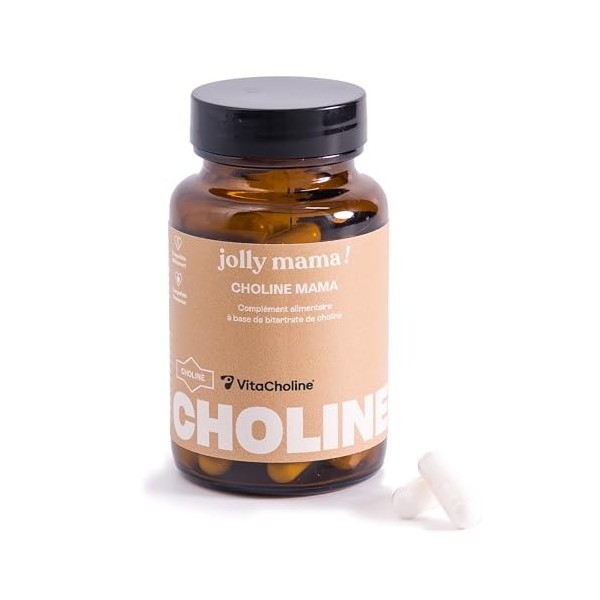 Jolly mama! Choline Mama | Bitartrate de Choline Brevetée | Vitacholine | Hautement Assimilable | Compatible Grossesse et All