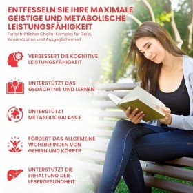 Alzuro Labs Complexe de choline | bitartrate de choline, phosphatidylsérine, citicoline CDP | 120 vég capsules | hautement 