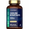 Choline Bitartrate 1305 mg Par Portion | 120 Gélules Vegan | 534mg de Choline | pour Métabolisme et Soutien Hépatique | Bitar