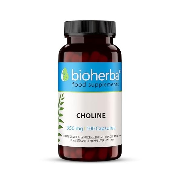 Choline 350 mg – 100 Gélules | Complément alimentaire avec choline – par BIOHERBA