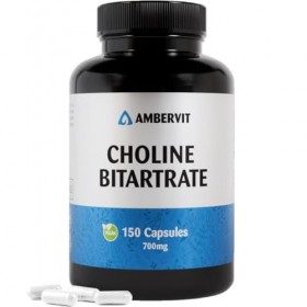 Ambervit Choline à haute dose 700 mg 150 gélules 5 mois Fonction hépatique, métabolisme lipidique, mémoire et fonctions céréb