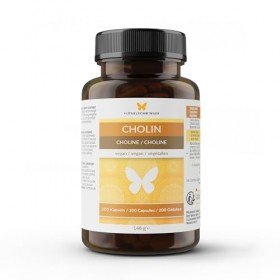 200 gélules de choline pour 6 mois, pour un métabolisme lipidique normal et une fonction hépatique normale, sans additifs, vé
