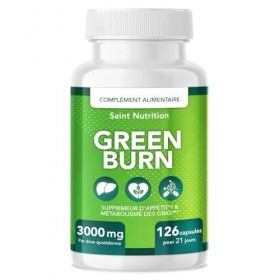 GREEN BURN® Capsules anti-appétit – Extrêmement dosé avec glucomannane, choline, vitamine B1 + B6 – Complément alimentaire po