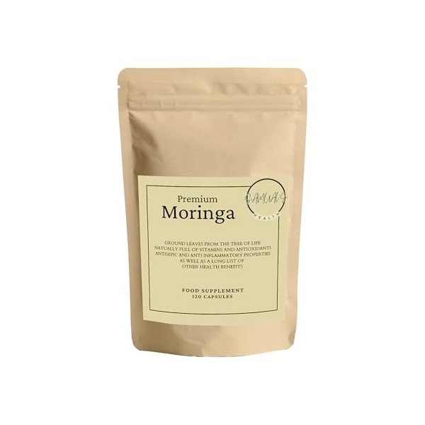 Suppléments gélules de Moringa – Chaque portion contient 4000 mcg – Fabriqué avec de la véritable poudre de Moringa Oleifera 