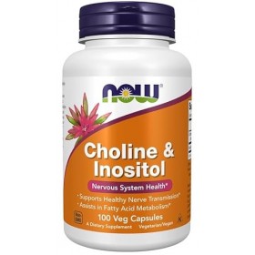 NOW Foods Choline et Inositol, 500mg - 100 gélules Choline