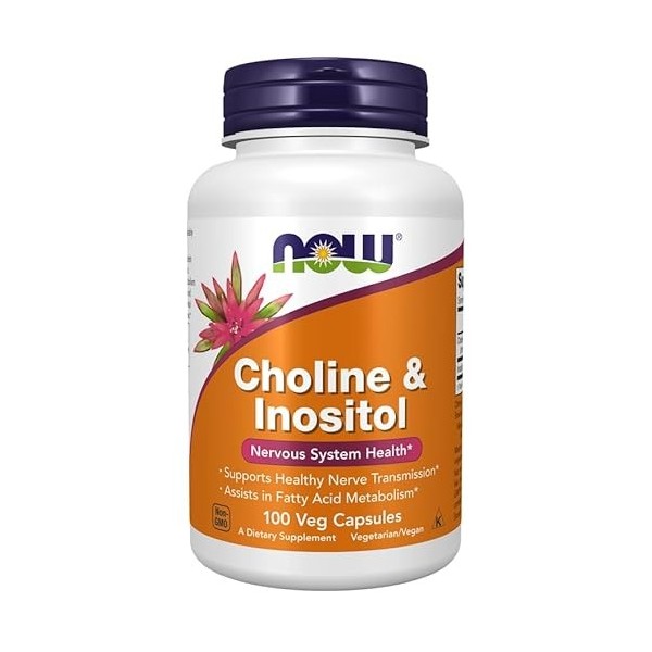 NOW Foods Choline et Inositol, 500mg - 100 gélules Choline