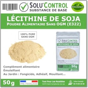 50 gr de Lécithine de Soja sans OGM en sachet refermable - Substance de Base - Complément Alimentaire - Émulsifiante - Jardin