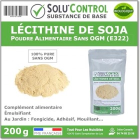 200 gr de Lécithine de Soja sans OGM en sachet refermable - Substance de Base - Complément Alimentaire - Émulsifiante - Jardi