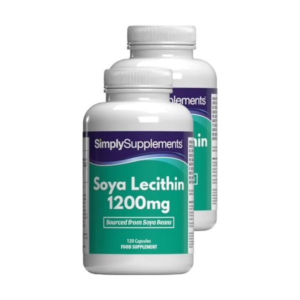 Lécithine 1200mg | Gélules Haute Pureté | 240 Gélules - 2 Mois d’Approvisionnement | Fabriqué au Royaume-Uni | Source Essenti