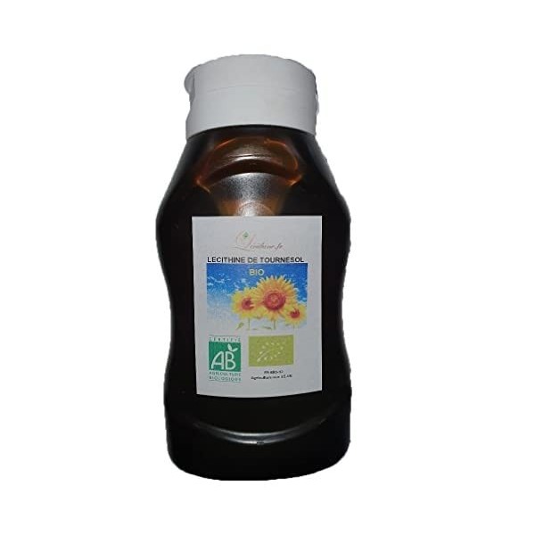 LECITHINE DE TOURNESOL "BIO" LIQUIDE EN FLACON DE 460 G, PORT GRATUIT ORGANIC SUNFLOWER LECITHIN LIQUID SQUEEZER 460 G