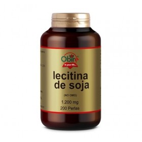 Obire | Lécithine de soja 1200mg | 200 perles | Source naturelle de phospholipides | Soin hépatique et métabolique