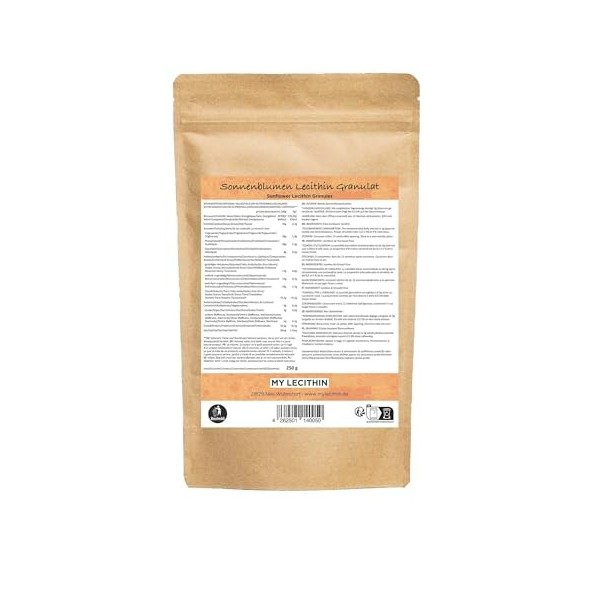 Granulés de lécithine de tournesol | Fabriqué en Allemagne | Végétalien | Sans OGM | Sans allergènes 500 g 