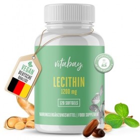 Vitabay Lecithin vegan 200 mg/120 softgels • Gélules de lécithine optimisée avec de la vitamine E, activée et micronisée