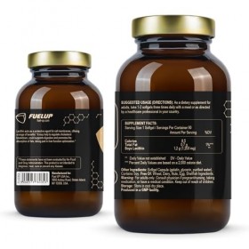 Fuelup Lécithine 1200 mg - 90 gélules - Supplément de lécithine de soja sans OGM - Soutient la fonction de la membrane cellul...