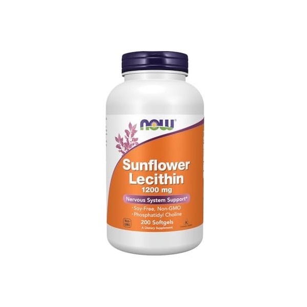 Now Foods Sunflower Lecithin 1200mg 200 Softgels Sans saveur - Vitamines, minéraux et santé - Vitamines et complexes minéra