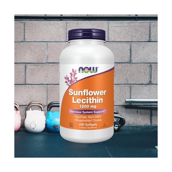 Now Foods Sunflower Lecithin 1200mg 200 Softgels Sans saveur - Vitamines, minéraux et santé - Vitamines et complexes minéra