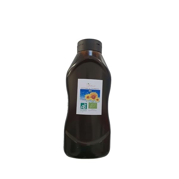 LECITHINE DE TOURNESOL "BIO" LIQUIDE EN FLACON DE 1 KG, PORT GRATUIT ORGANIC SUNFLOWER LECITHIN LIQUID SQUEEZER 1 KG