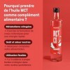BRAINEFFECT Huile MCT 100% C8 - Qualité allemande - Huile C8 pure sans C10 issue dextrait de noix de coco de première qual Li...