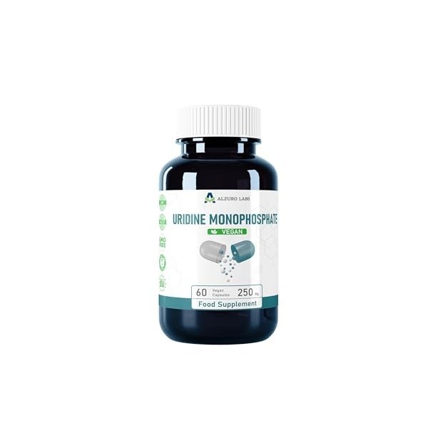 Alzuro Labs Uridine Monophosphate | 250 mg | 60 gélules végétaliennes | Soutien à haute dose pour le cerveau, la mémoire et l