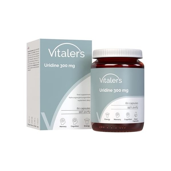 Vitalers Uridine 300 mg - 60 Capsules, Vegan, 2 mois de Supplémentation, Sans Conservateur, Composition Pure