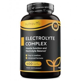 Electrolyte Complex 900mg, 400 Comprimés 1+ An avec Magnesium Calcium Potassium Complément Alimentaire - Fonction Musculair