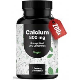 Calcium 800 mg – Carbonate de Calcium – 200 Comprimés – Vegan & Fabriqué en Allemagne – Testé en laboratoire Calcium