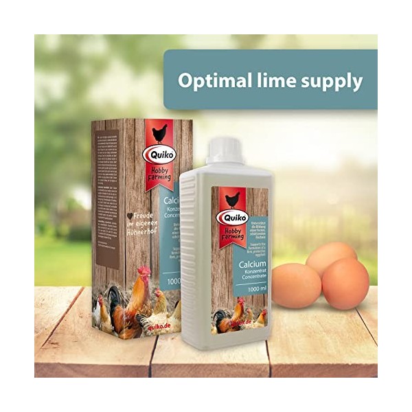 Quiko Hobby Farming Calcium Concentré 1000ml - pour Poules, cailles & volailles - Apport Optimal de calcaire - Idéal pour la ...