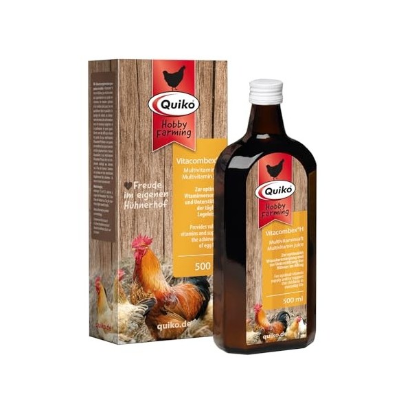 Quiko Hobby Farming Calcium Concentré 1000ml - pour Poules, cailles & volailles - Apport Optimal de calcaire - Idéal pour la ...